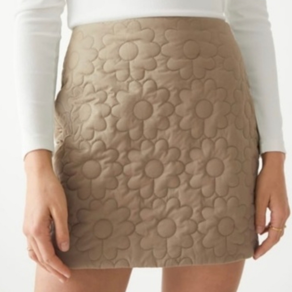 & Other Stories Quilted Floral Mini Skirt